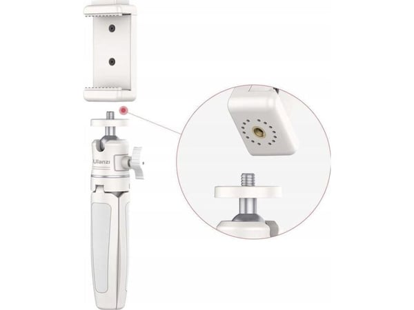 Ulanzi stativholder 1/4 til stativ for telefon St-07 hvit