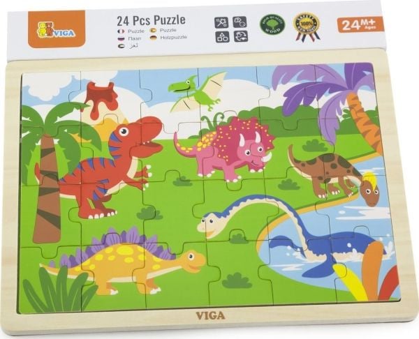 Viga Viga 51460 puslespill på brett 24 brikker - dinosaurer