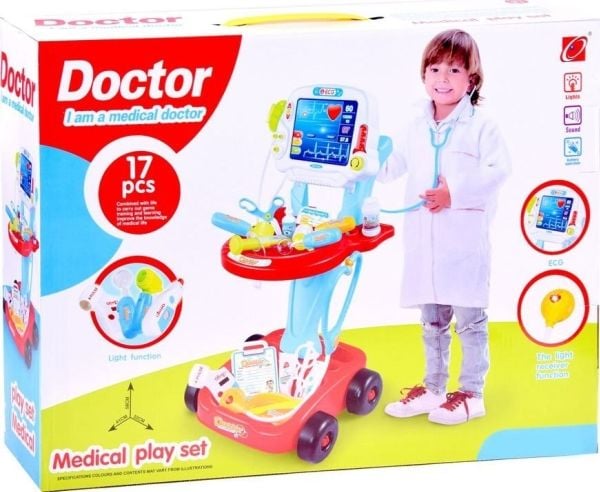 Doktorsett med lekevogn til barn