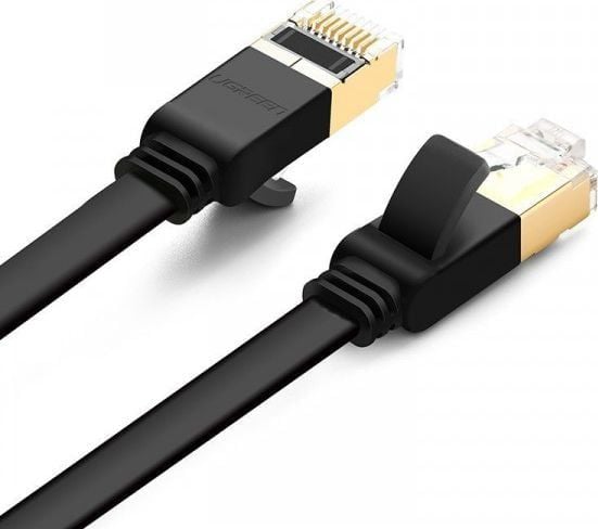 Ugreen UGREEN NW106 Ethernet RJ45 flat nettverkskabel, Cat.7, STP, 8m (svart)