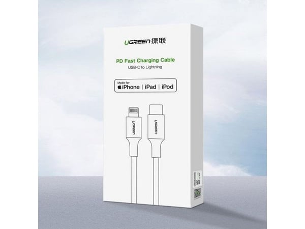 Ugreen 70523, 1 m, Lightning, USB C, Hanstik, Hanstik, hopea