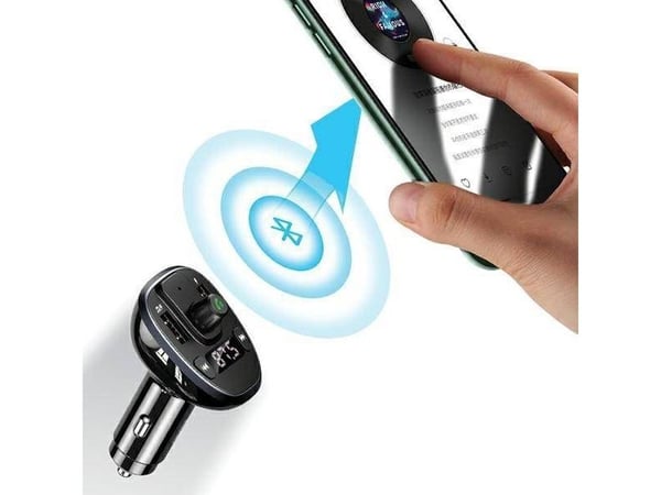 USAMS billaddare C21 med FM-sändare, Bluetooth 5.0, MP3, 2xUSB 3.4A (svart) CC115GC