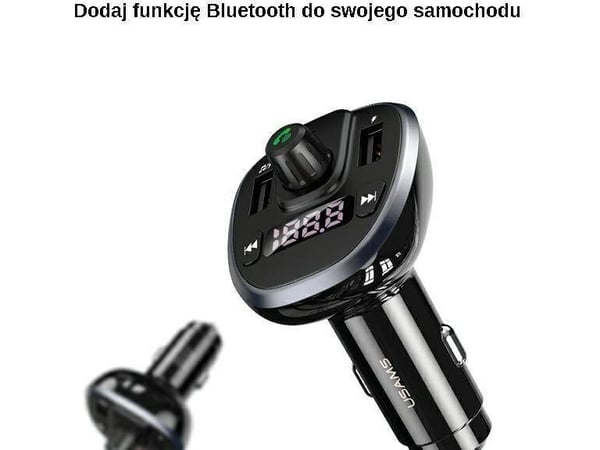 USAMS billaddare C21 med FM-sändare, Bluetooth 5.0, MP3, 2xUSB 3.4A (svart) CC115GC