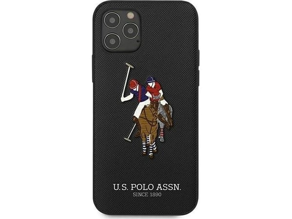 US Polo USHCP12LPUGFLBK iPhone 12 Pro Max 6,7" czarny/black Polo Embroidery Collection