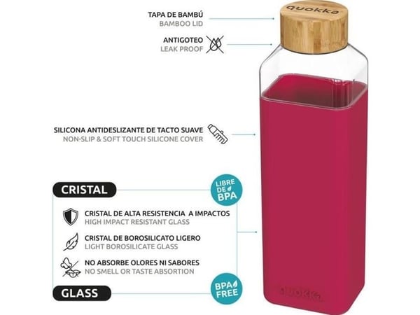 Quokka rosa flaska med lock 700 ml