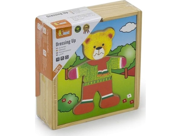 Delione Viga Toys „Viga Wooden Puzzle“ pedagogisk puslespill med bamse