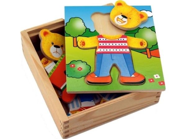 Delione Viga Toys „Viga Wooden Puzzle“ pedagogisk puslespill med bamse