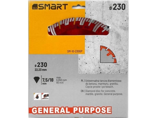 Smart diamantskive 230 mm SM-10-230GP for generelle formål