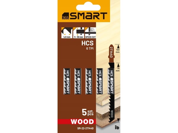 Smart stikksagblad 6 tpi, speed wood /5 stk./ smart