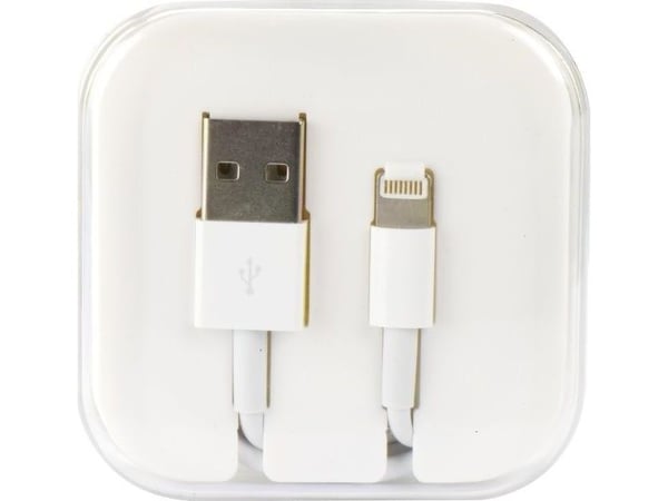 USB-kabel Partner Tele.com USB-A till Lightning 1 m vit