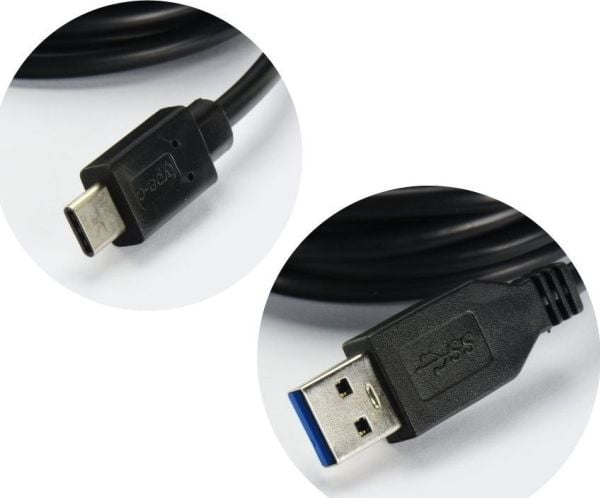 USB-partner Tele.com USB-A till USB-C-kabel 2 m svart