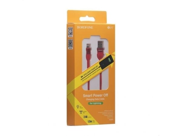 Borofone Borofone Starlight USB Cable - 1.2m USB to Lightning Connection Cable (Red)