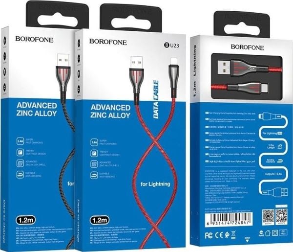USB-kabel Borofone USB-A til Lightning 1,2 m (farge velges tilfeldig) 6931474724847