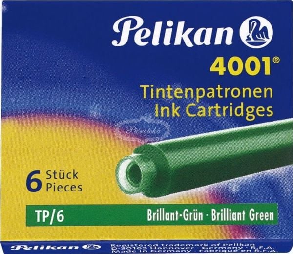 Pelikan TP/6, Grønn, Grønn, Fontenepenn, 6 stykker