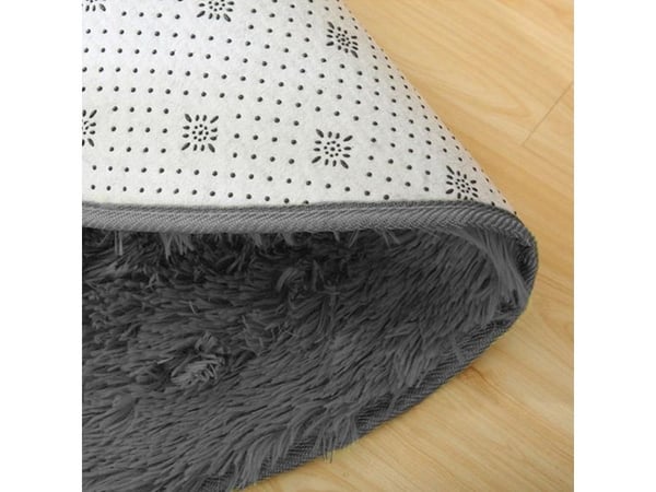 Strado rundt teppe shaggy 90x90 grå Night