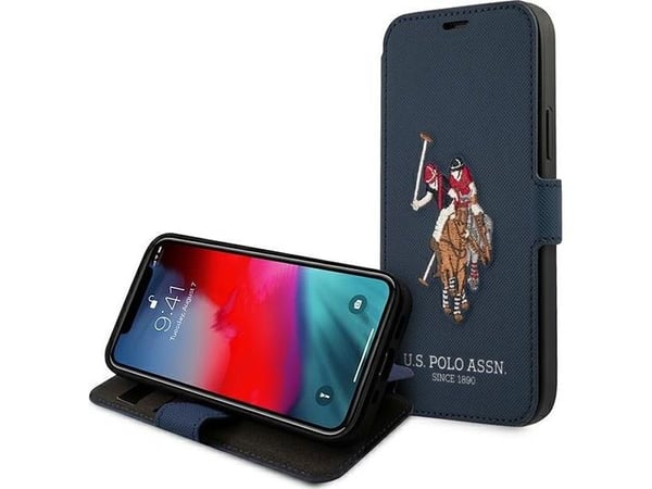 Case Us Polo Assn USA Polo USFLBKP12LPUGFLNV iPhone 12 Pro Max 6,7" Navy/Navy Book Polo Embroidery Collection