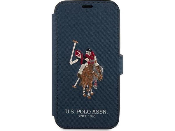Skal “US Polo Assn” “US Polo USFLBKP12LPUGFLNV” för Apple iPhone 12 Pro Max 6,7" mörkblå bokformad “Polo”-broderikollektion
