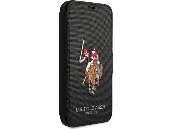 Case Us Polo Assn USA polo USFLBKP12MPUGFLBK iPhone 12/12 Pro 6,1 tommers fargerik/svart bok Polo Embroidery Collection