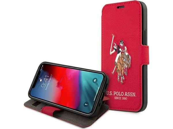 Deksel Us Polo Assn US Polo USFLBKP12MPUGFLRE iPhone 12/12 Pro 6.1" Rød/Rød bok Polo Broderi Collection