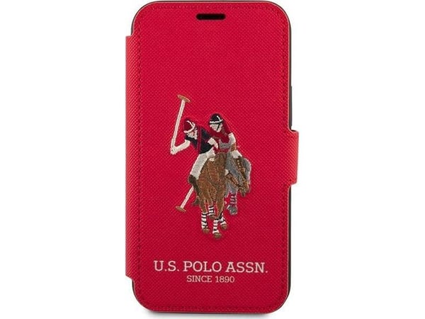 US Polo Assn bokfodral iPhone 12 mini 5,4" röd