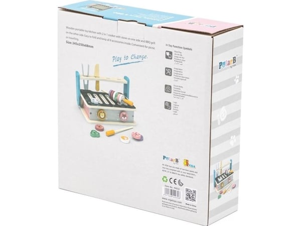 Viga lekekjøkken med sammenleggbar lekevei og grill, Viga