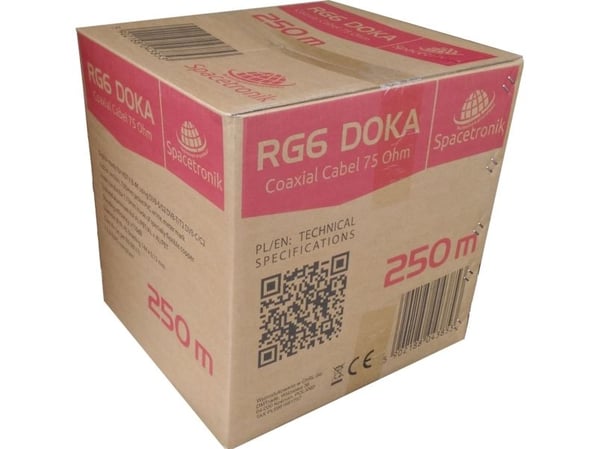 Kabel RG6 Spacetronik DOKA 4K 113 CU Trishield 250