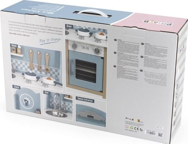 Viga Toys kjøkken med tilbehør sølvblå