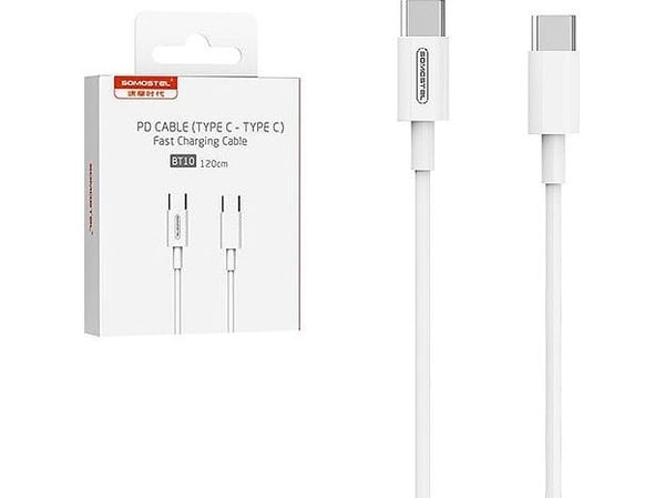 Somostel USB-C - USB-C 1,2 m USB-kaapeli Valkoinen (27226)