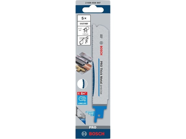 BOSCH stikk-/hullsagblad S PRO S937HBF 1,1 x 25 x 150 mm /5 stk.