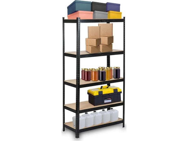 Metaline oppbevaringshylle 180 x 90 x 40 cm Humberg HR-813 sort