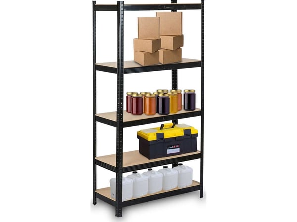 Metaline oppbevaringshylle 180 x 90 x 40 cm Humberg HR-813 sort