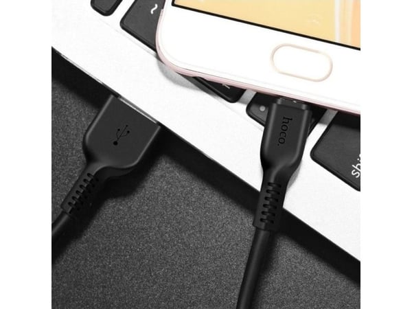 USB-kabel Hoco USB-A til USB-C 3 m hvit (6957531068976)