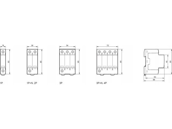 Schneider Electric overspenningsavleder iPRD1 12,5R-T12-3 3-polet T1+T2 B+C 12,5kA med kontakt A9L16382