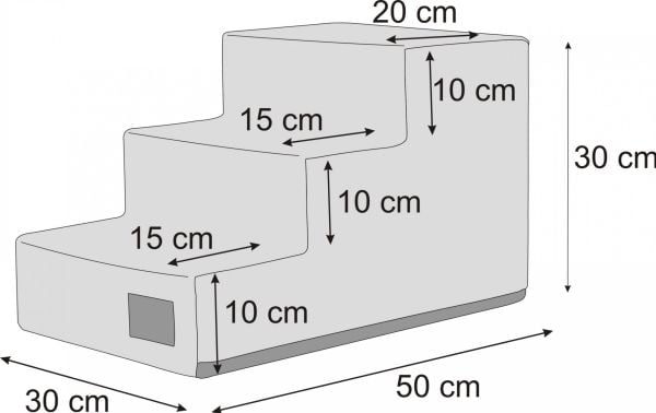 HOBBYDOG SMALL STAIRS SAVOY GRAY 30CM HIGH