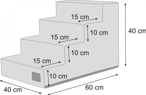 HOBBYDOG SMALL STAIRS SAVOY GRAY 30CM HIGH