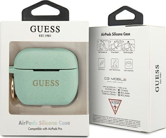 Guess Guess GUACAPSILGLGN AirPods Pro -suojus vihreä/vihreä Silikoni Glitteri