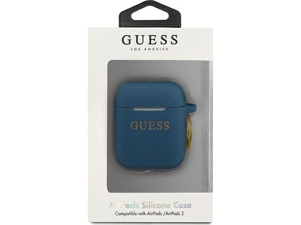 Guess beskyttelsesetui GUACCSILGLBL silikon glitter til AirPods 1/2 blå