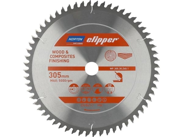 Norton Clipper NORTON SIRKULSAG 305mm x 30mm x 60z TRE OG KOMPOSITTER ATB Neg (3.2 / 2.2) N70184608124