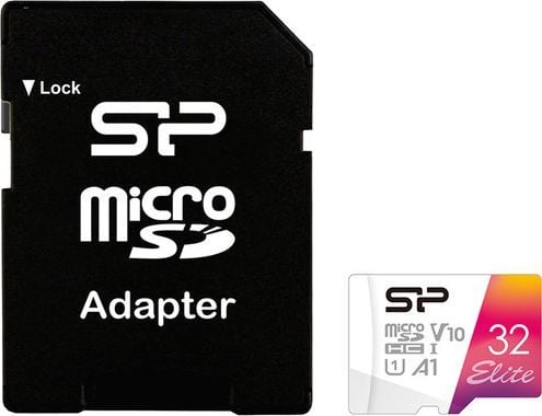 SILICON POWER Elite - Flash-minneskort (microSDHC till SD-adapter medföljer) - 32 GB - A1 / Video Class V10 / UHS-I U1 / Class10 - microSDHC UHS-I