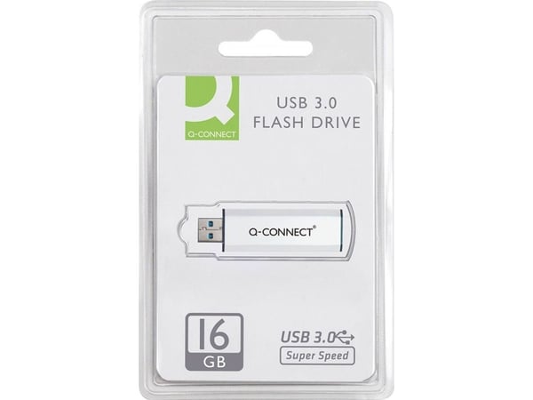 Q-CONNECT KF16369, 16 GB, USB A-tyyppi, 3.2 Gen 1 (3.1 Gen 1), Liuku, Musta, Valkoinen