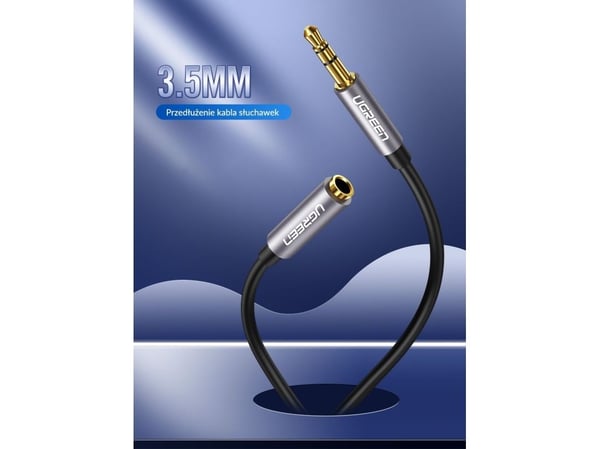 UGREEN AV118 AUX-forlengelseskabel 3,5 mm lyd 5 m (svart)