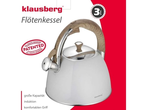 Kjele, tradisjonell kjele 3 l, lys grå, Klausberg