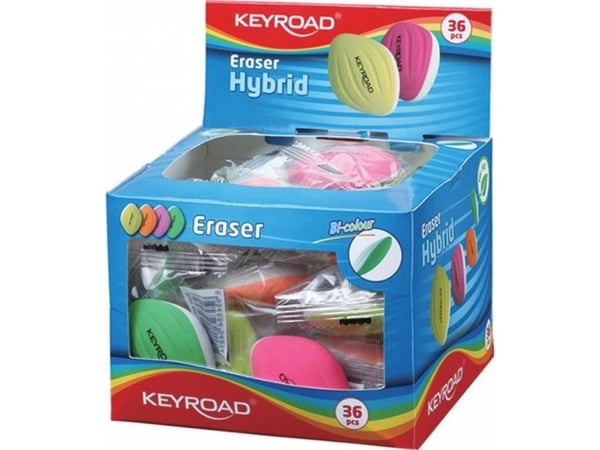 Keyroad viskelær Uniwersal Keyroad Hybrid (pakket på display), miks farger