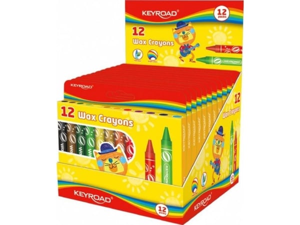 Keyroad Luminous Crayons, 12 kpl, 11Mm, Display Pack, sekoitus värejä