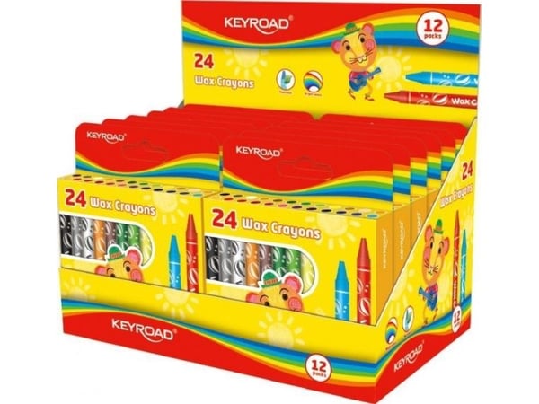 Keyroad Keyroad voksstifter, 24 stk, 8 mm, skjermpakke, blande farger