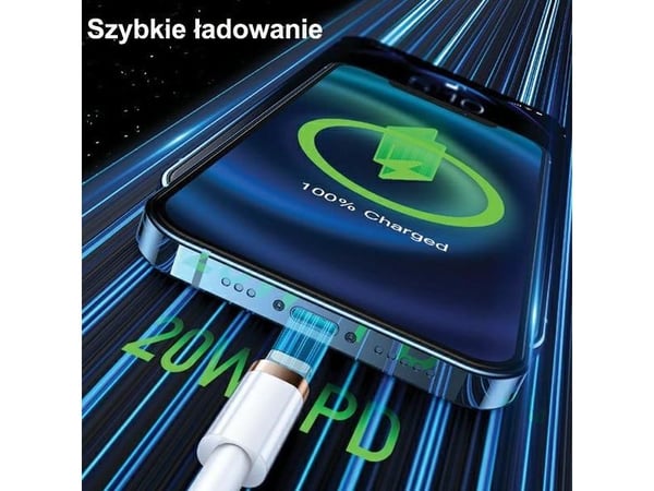 USB-kabel USAMS USB-C till Lightning 1,2 m svart (SJ484USB01)
