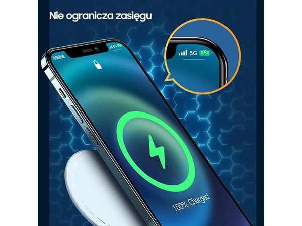 USAMS Induktiolataus US-CD160 magneettinen W2 15W alumiini iPhone 12 sarja hopea/hopea CD160DZ01