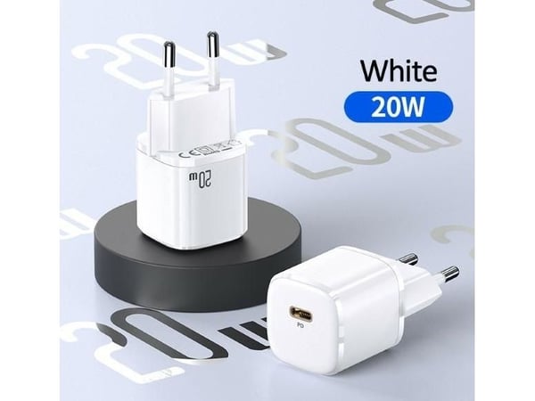 Usams T36 mini 20W 1xUSB-C PD 3.0 verkkolaturi ilman kaapelia - valkoinen
