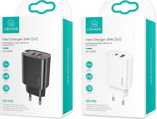 USAMS T35-lader 1x USB-A 1x USB-C 3 A (CC121TC02)