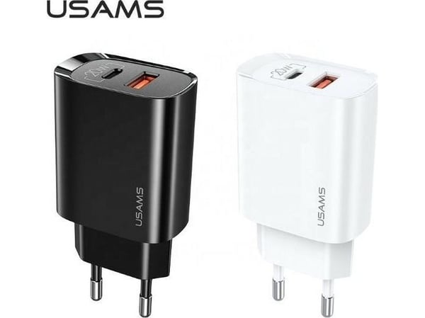 USAMS T35-lader 1x USB-A 1x USB-C 3 A (CC121TC02)